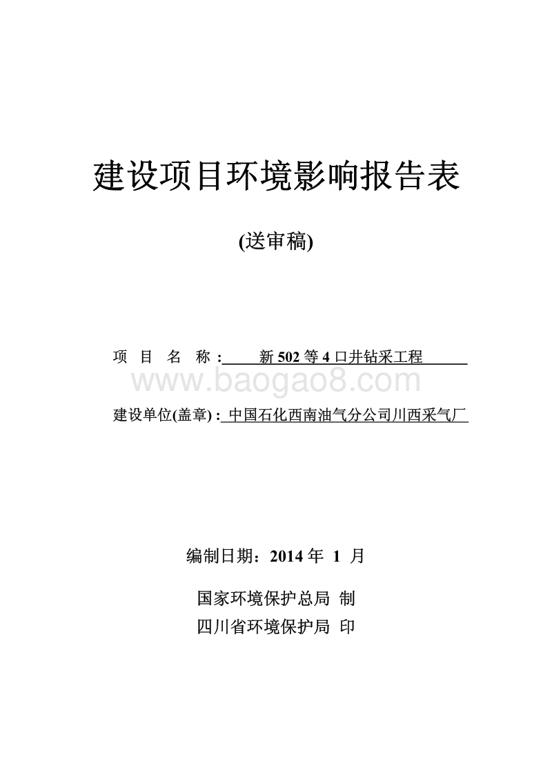 XX公司钻采工程环境影响评价报告书.pdf_第1页
