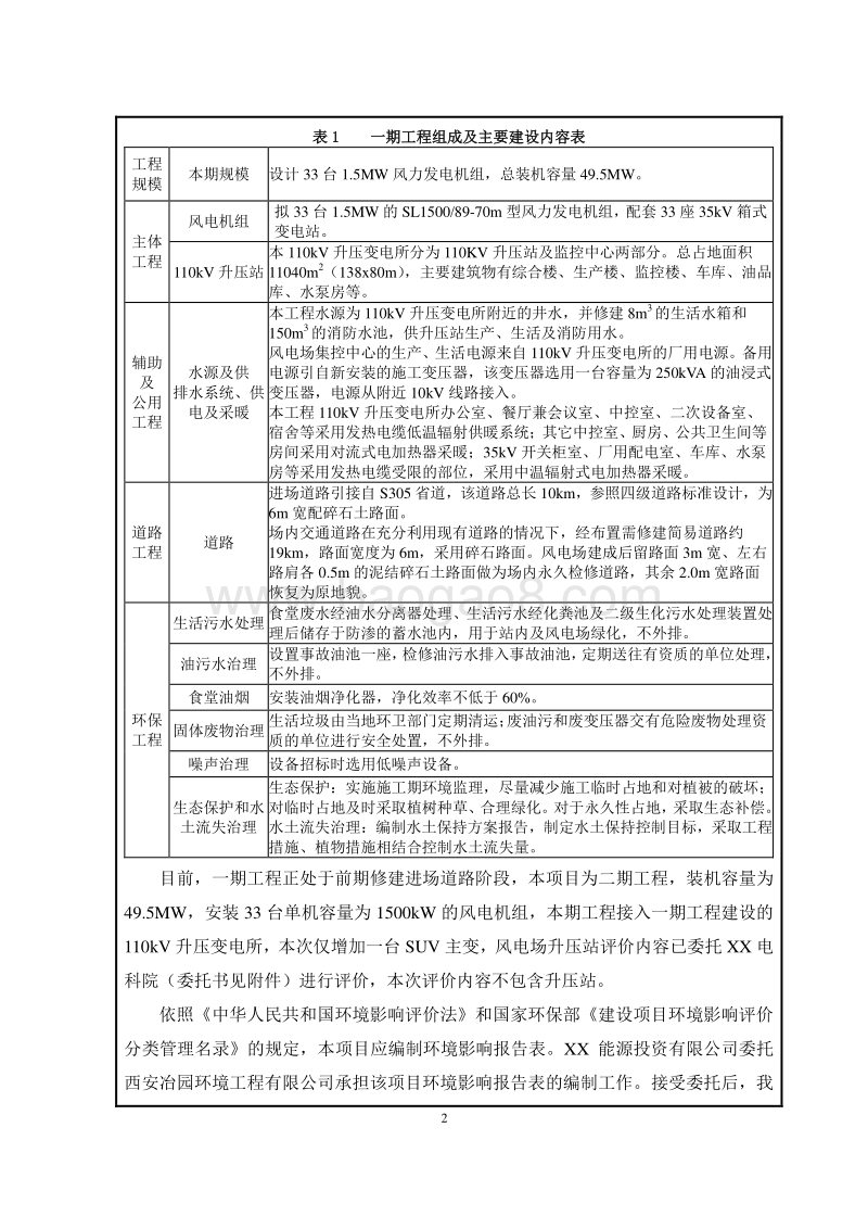 XX风电场工程环境影响评价报告表.doc_第2页