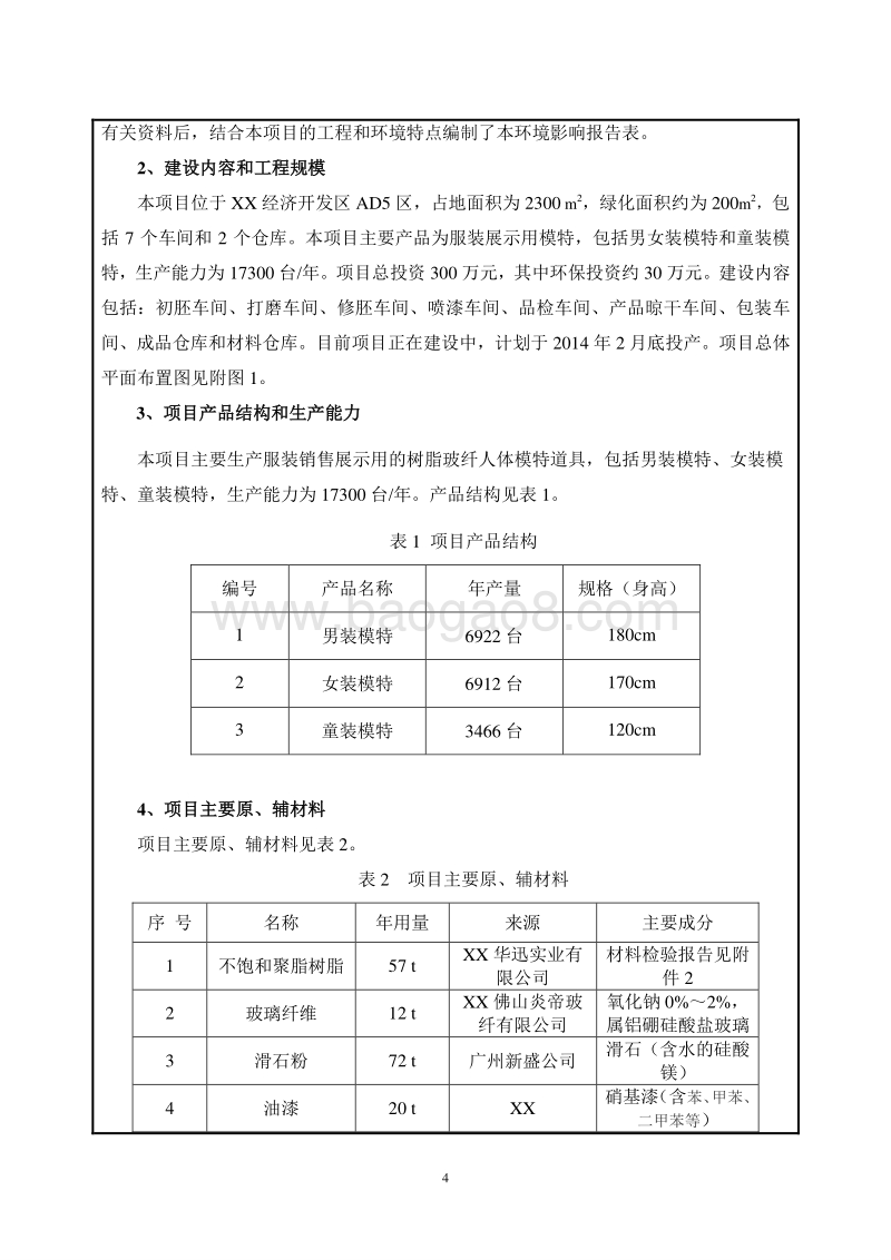 XX厂人体模特生产项目环境影响报告表.doc_第5页