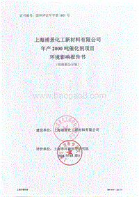 XX公司催化剂项目环境影响评价报告书.pdf