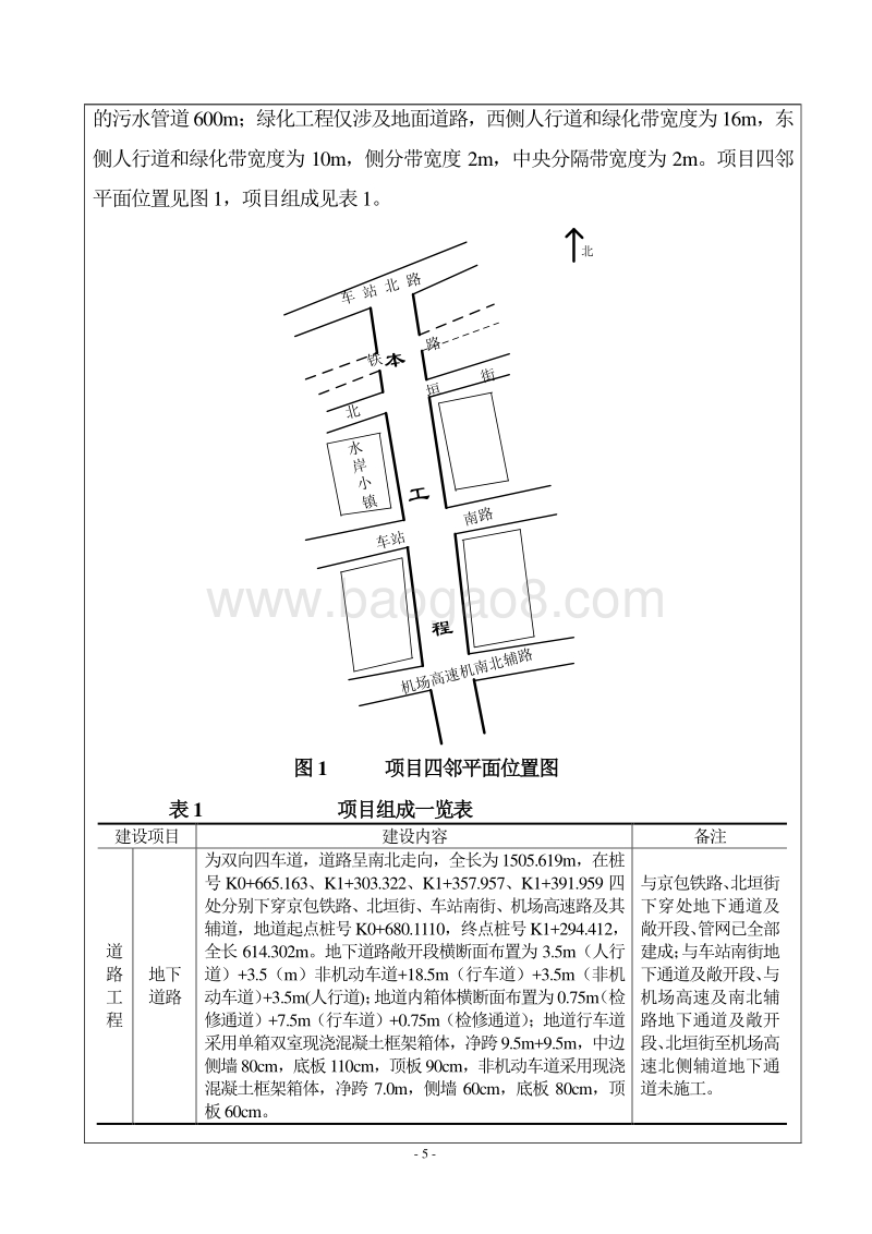 XX地下通道及管网工程建设项目环境影响报告表.DOC_第5页