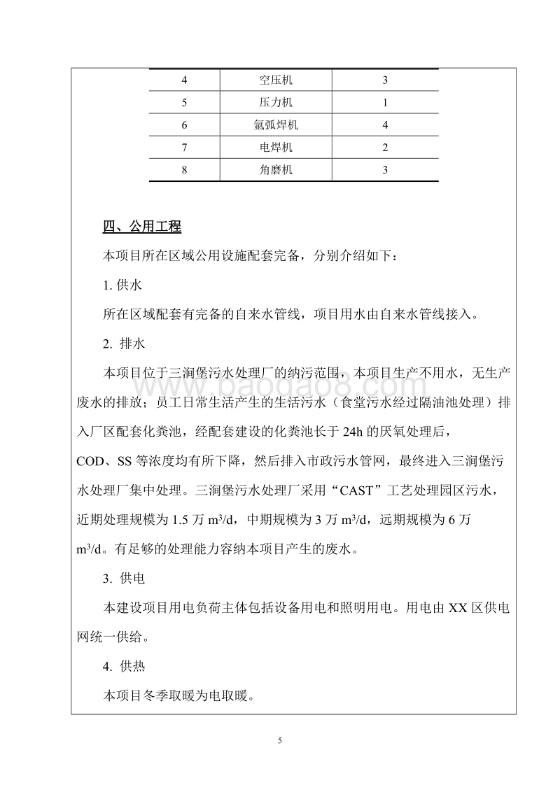 XX公司机加工环境影响评价报告表.doc_第5页