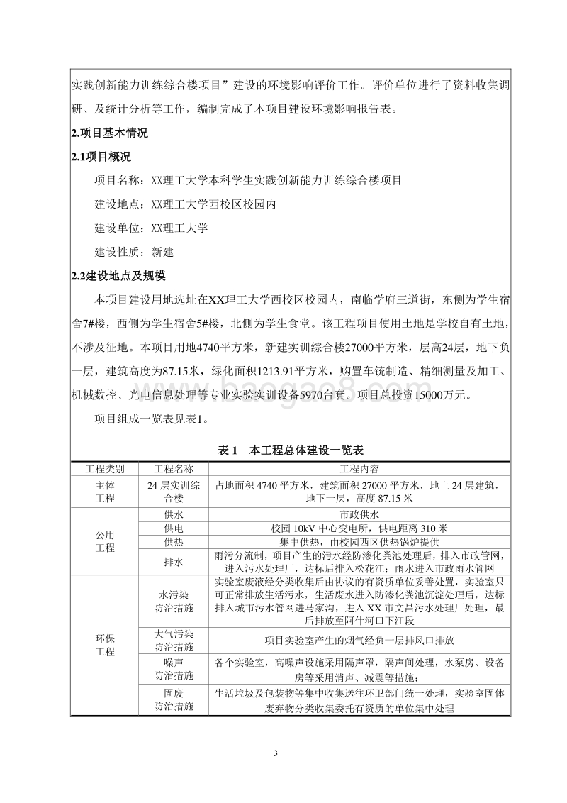 XX大学综合楼项目环境影响评价报告表.doc_第3页