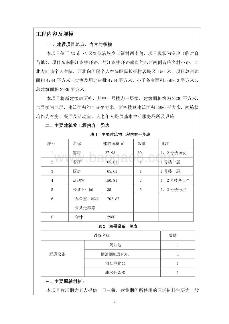 XX老年公寓项目环境影响评价报告表.doc_第3页