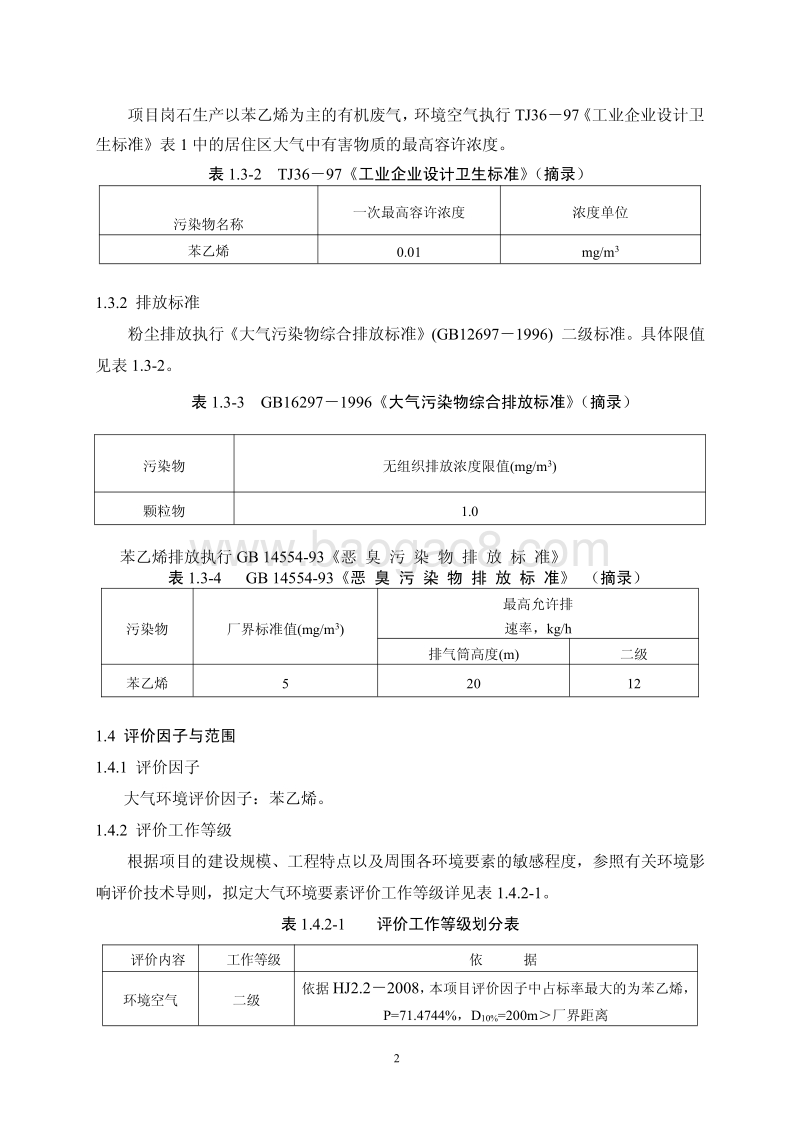 XX粉体有限公司人造岗石建设项目环境影响报告表.pdf_第2页