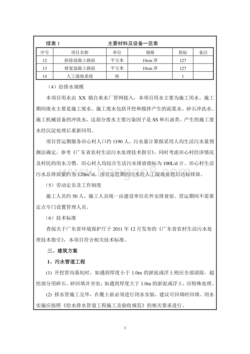XX村生活污水治理工程建设项目环境影响评价报告表.doc_第5页