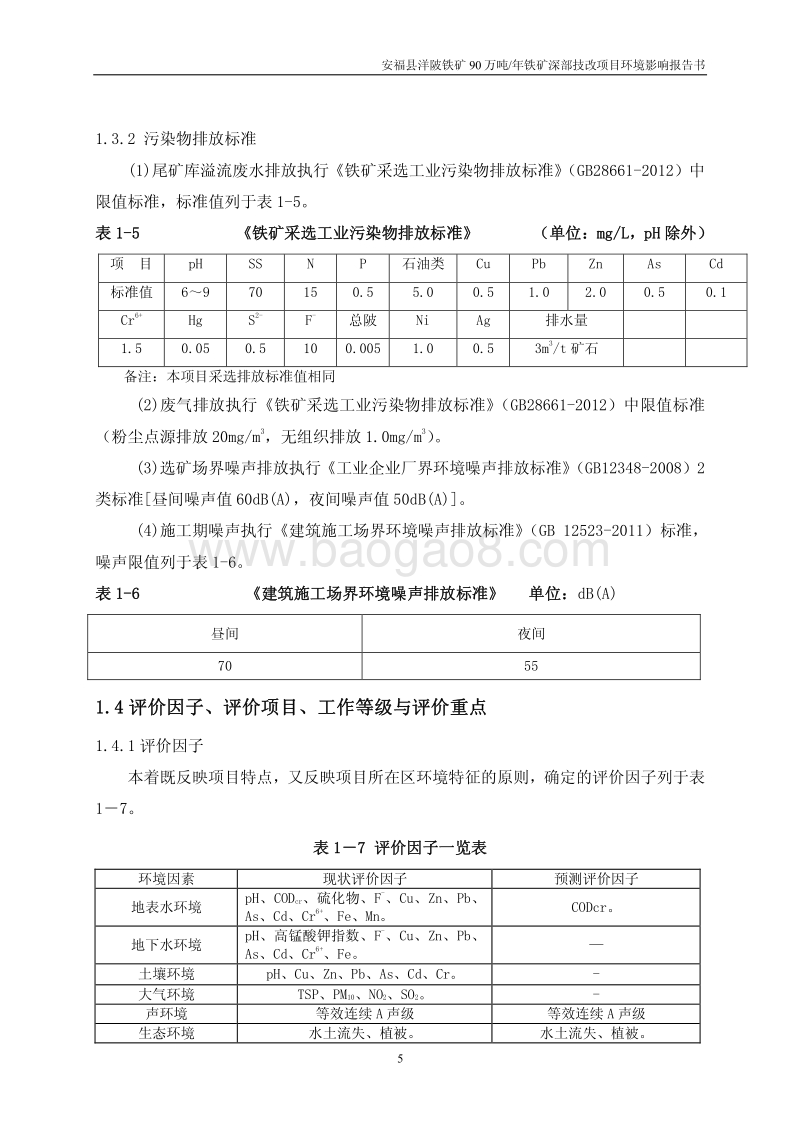 XX铁矿铁矿深部技改项目环境影响评估报告表.pdf_第5页