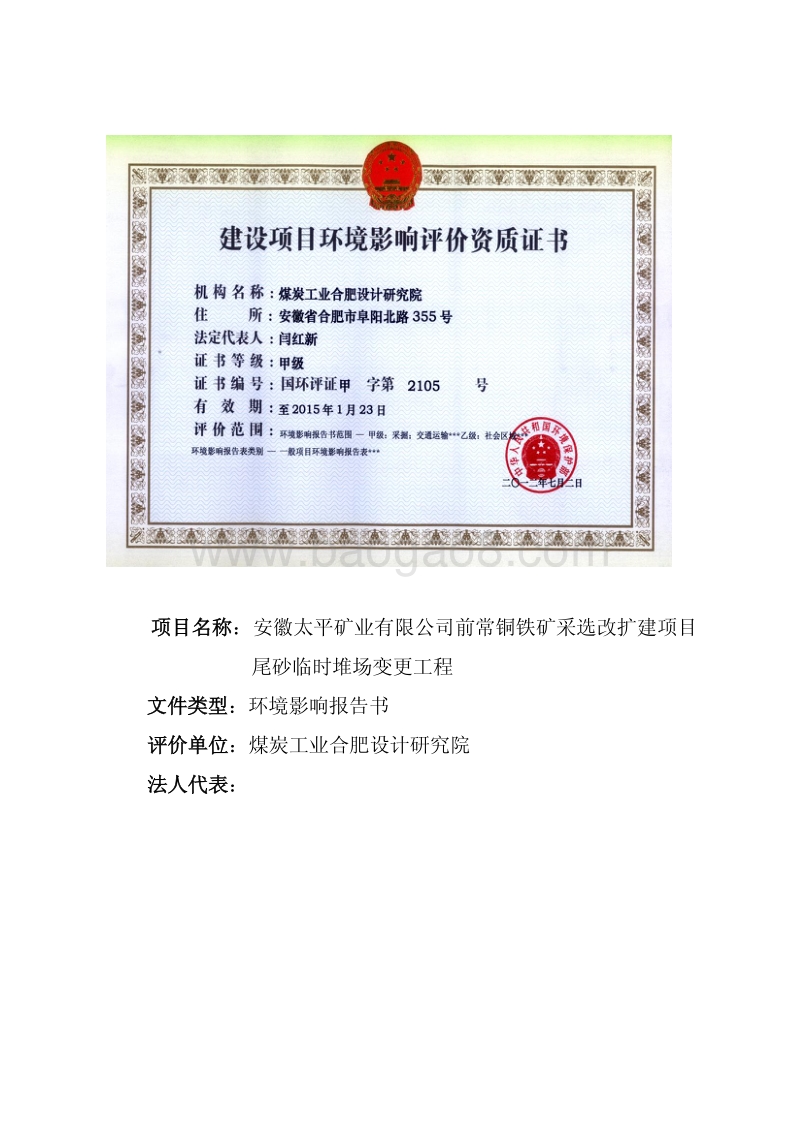 XX铜铁矿采选工程环境影响评价报告书.pdf_第2页
