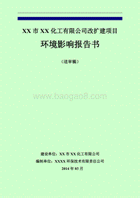 XX化工公司改扩建项目环境影响评价报告书.doc