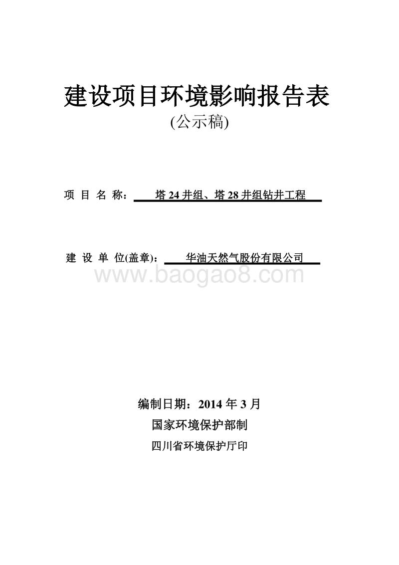 XX公司钻井工程环境影响评价报告书.pdf_第1页