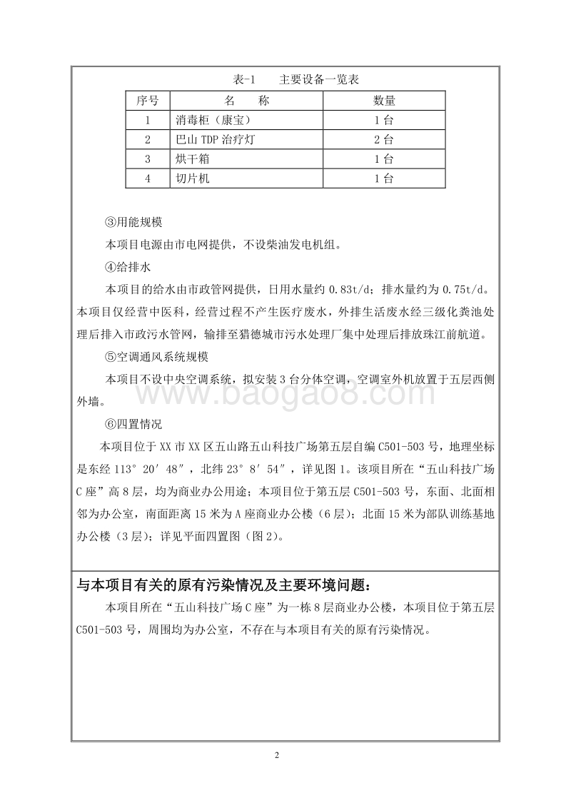 XX中医诊所建设项目环境影响评价报告表.doc_第4页