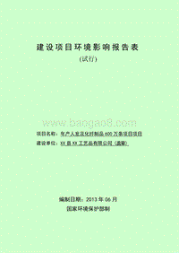 XX厂人发及化纤制品环境影响评价报告表.doc