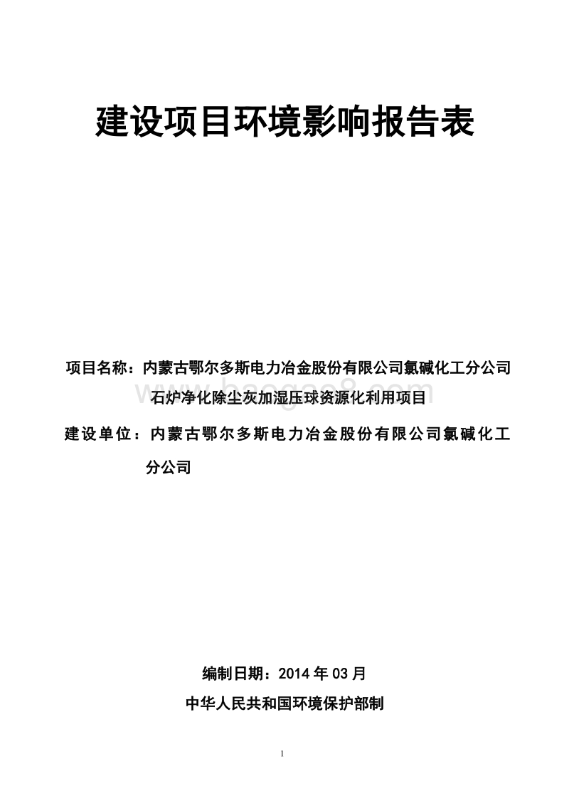 XX电力冶金股份有限公司环境影响评价报告表.pdf_第1页