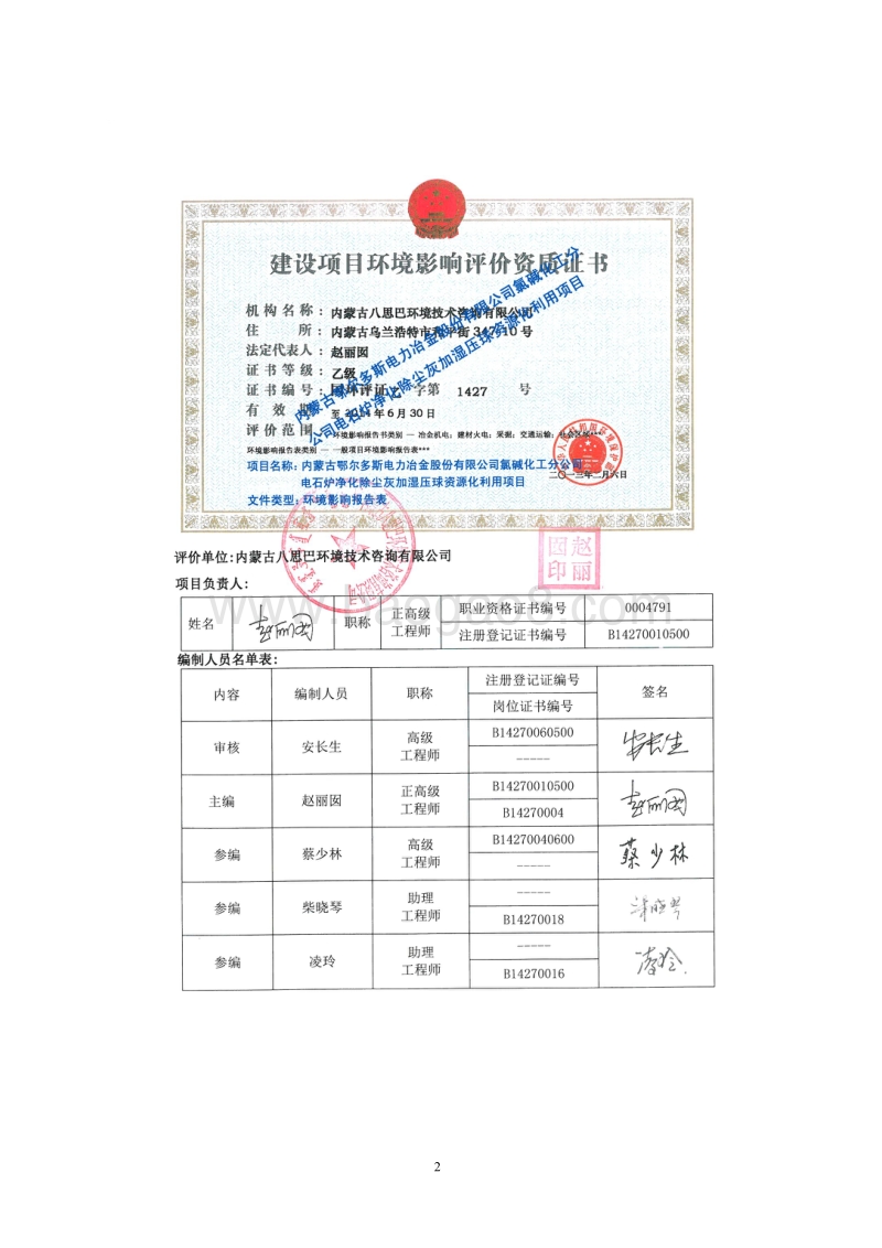 XX电力冶金股份有限公司环境影响评价报告表.pdf_第2页