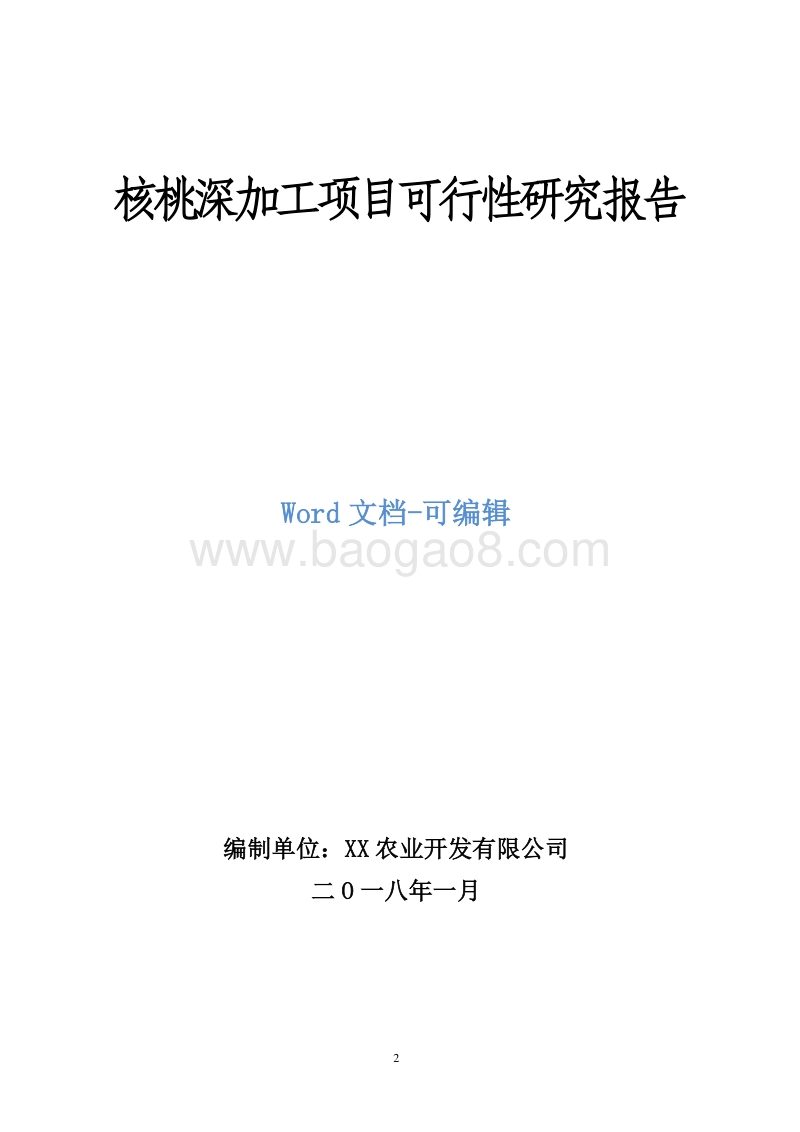 核桃深加工项目可行性研究报告.doc_第1页