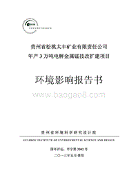 XX省 冶金机电 年产3万吨电解金属锰技改扩建项目环境影响报告书.pdf