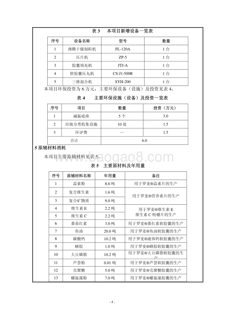 XX科技有限公司新增11款保健食品生产项目环境影响评价报告表.pdf_第5页