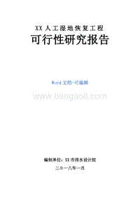 人工湿地恢复工程可行性研究报告.doc