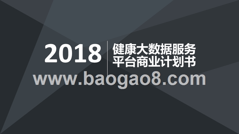2018年健康大数据服务平台商业计划书.pptx_第1页