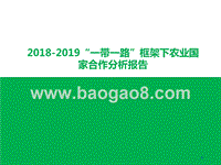 2018-2019“一带一路”框架下农业国家合作分析报告.pptx