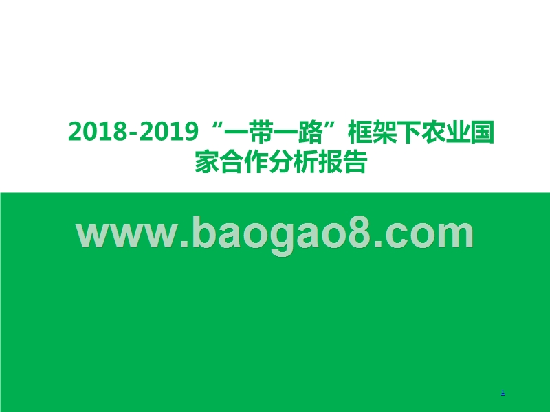 2018-2019“一带一路”框架下农业国家合作分析报告.pptx_第1页