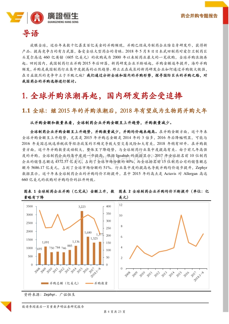 药企并购专题报告：药企整合大势所趋，新药淘金品种为重.pdf_第4页