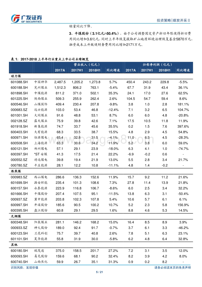 煤炭行业中报总结分析：上半年业绩稳健增长，中长期或维持平稳盈利.pdf_第5页
