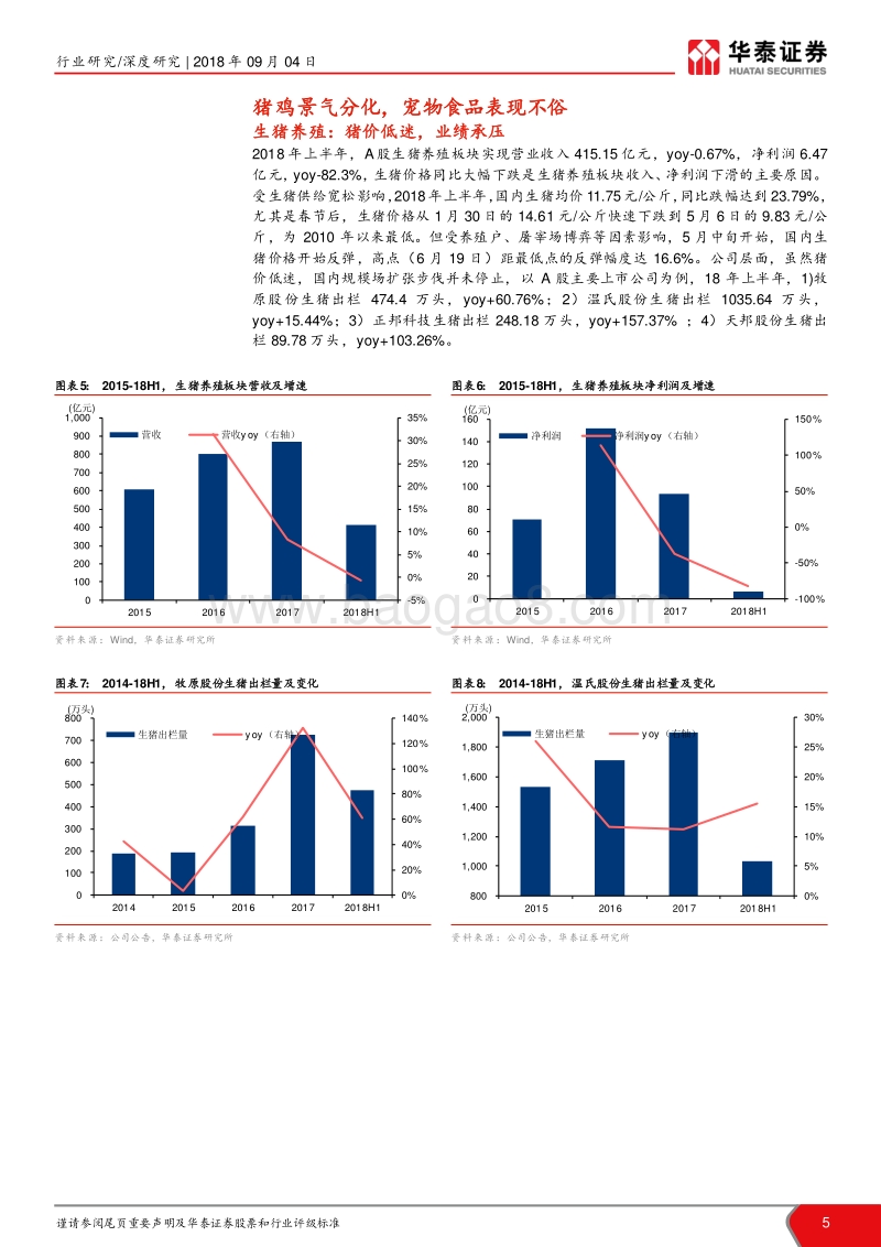 2018年农林牧渔行业中报总结：表现分化，肉鸡、宠食占鏊头.pdf_第5页