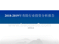 2018-2019年寿险行业投资分析报告.pptx
