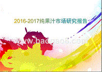 2016-2017纯果汁市场研究报告.pptx