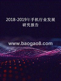 2018-2019年手机行业发展研究报告.pptx