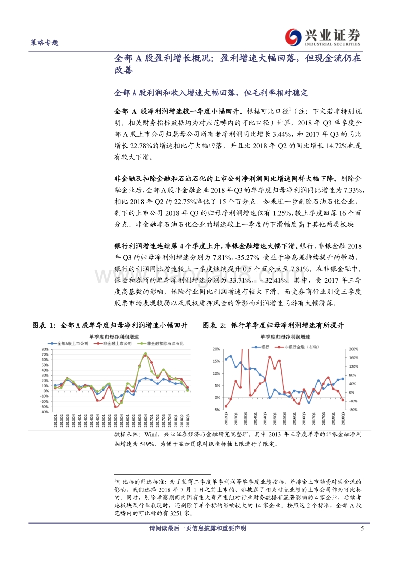 A股2018年三季报深度分析系列之一：业绩增速大幅回落，但银行及石油石化表现突出.pdf_第5页