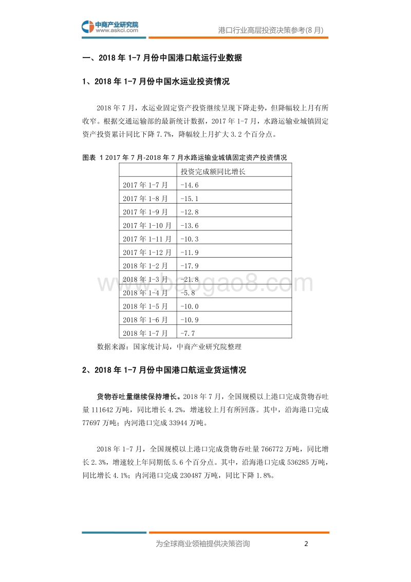 2018年8月中国港口行业高层投资决策参考.pdf_第4页