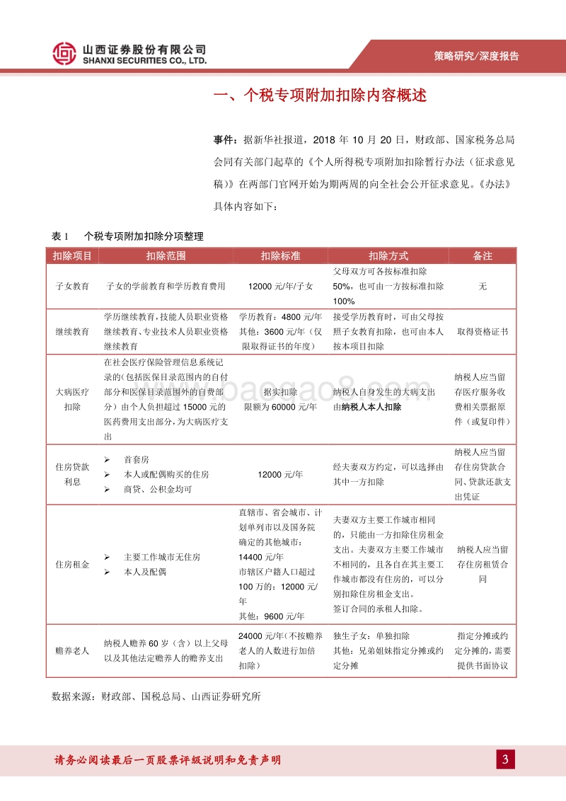 《专项附加扣除暂行办法》分析：减税规模超预期，中等收入群体显著受益.pdf_第3页