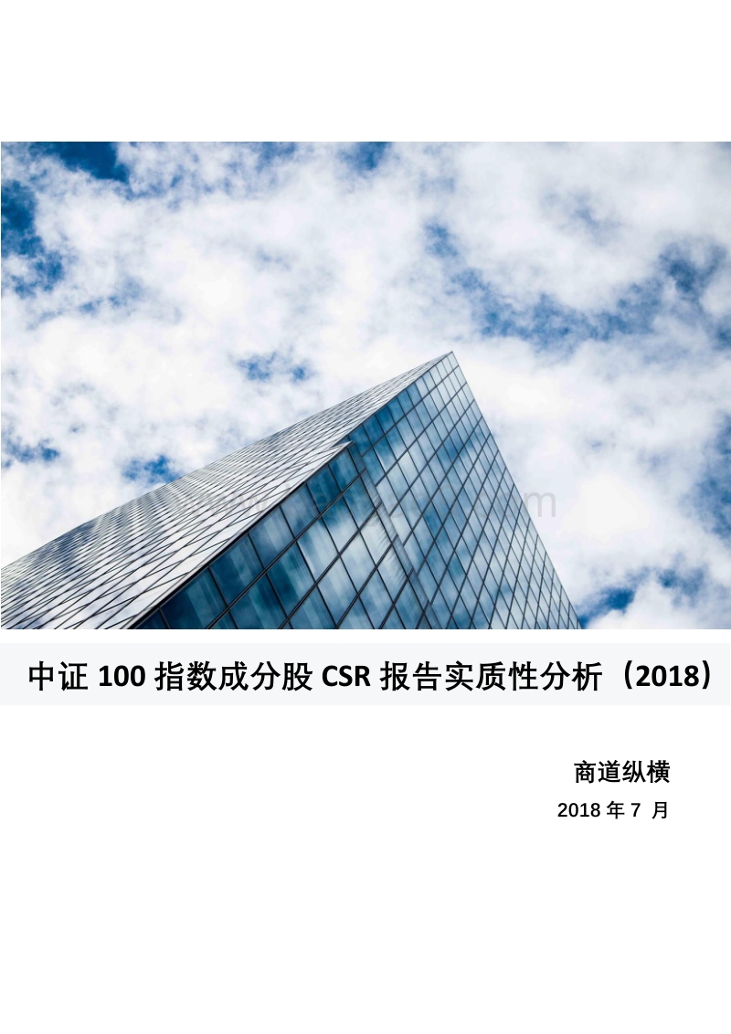 2018中证100指数成分股CSR报告实质性分析.pdf_第1页