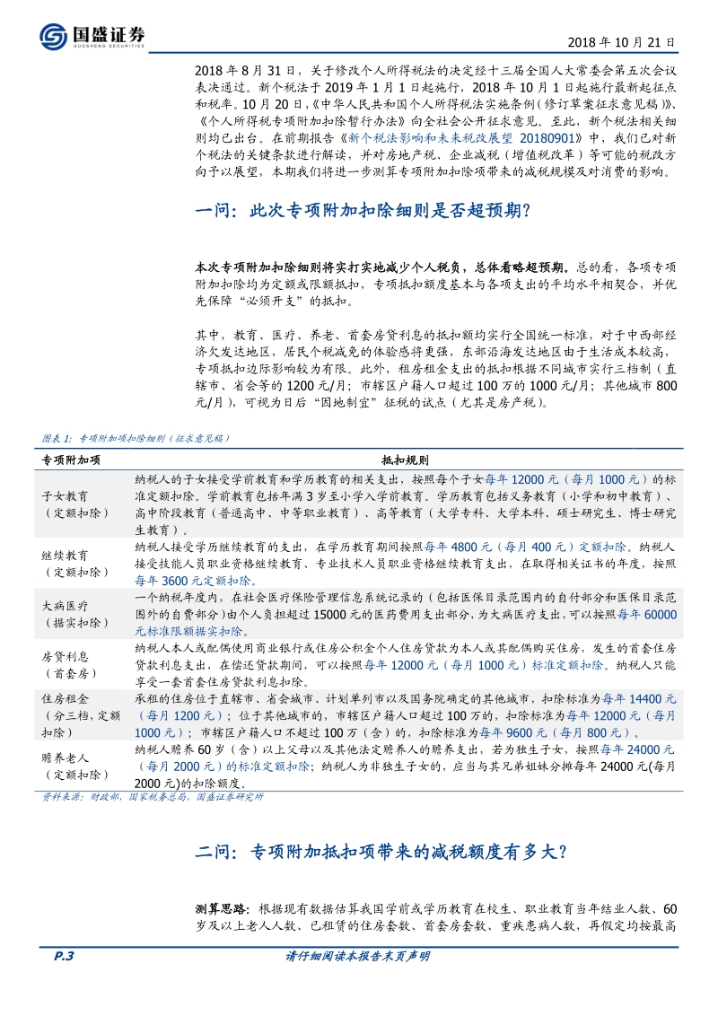 个税专项抵扣的减税规模及对消费的影响.pdf_第3页