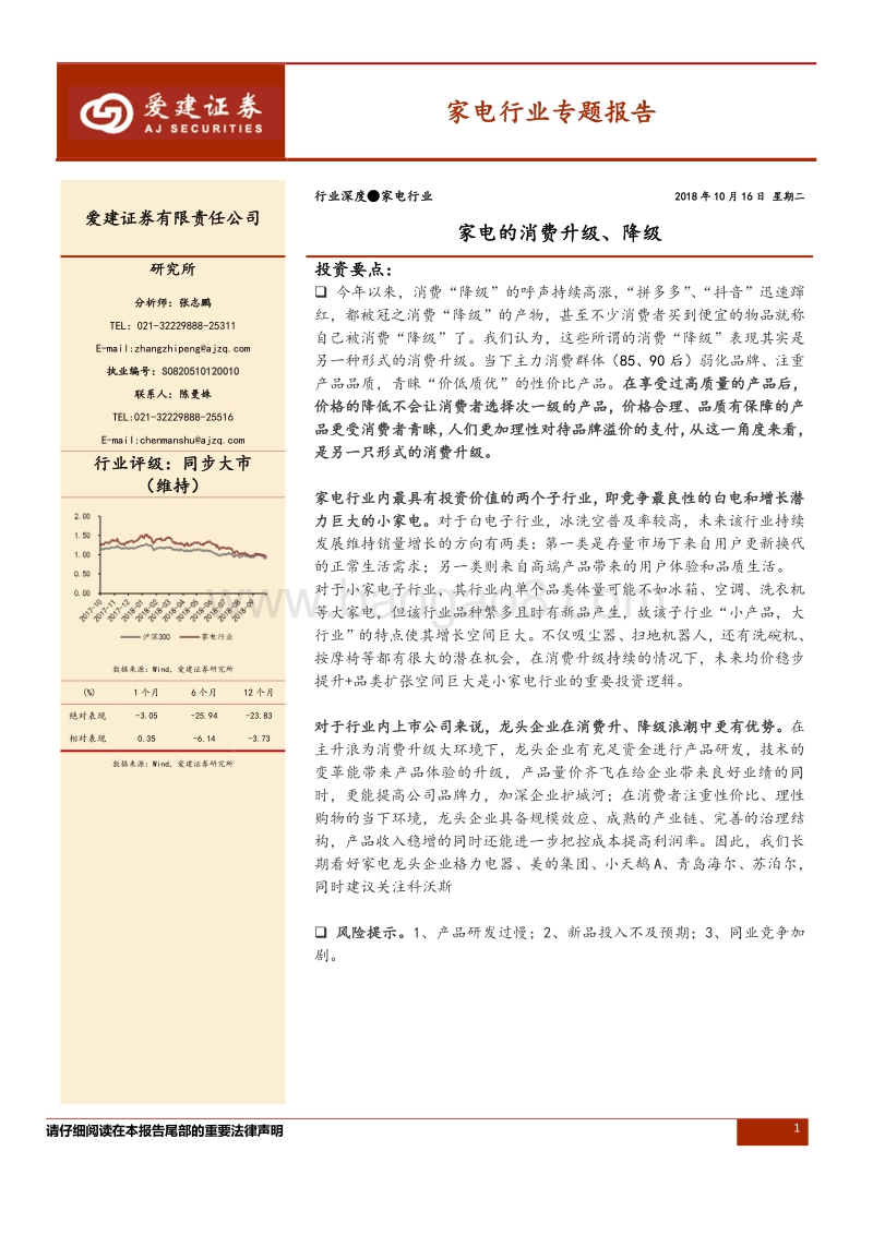 家电行业专题报告：家电的消费升级、降级.pdf_第1页