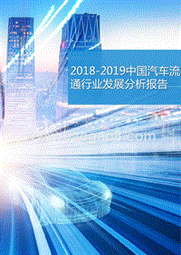 2018-2019中国汽车流通行业发展分析报告.pptx