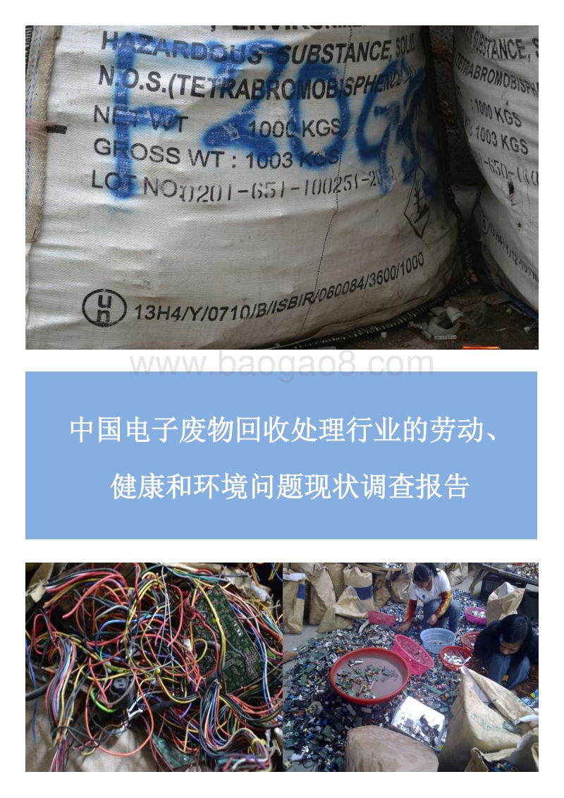 中国电子废物回收处理行业的劳动、健康和环境问题现状调查报告.pdf_第1页