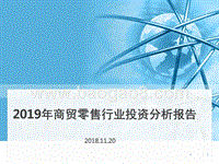 2019年商贸零售行业投资分析报告.pptx