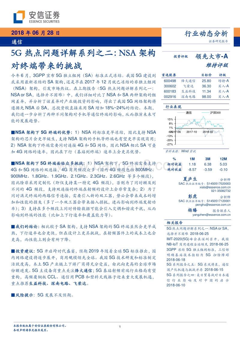 5G热点问题详解系列之二：NSA架构对终端带来的挑战.pdf_第1页