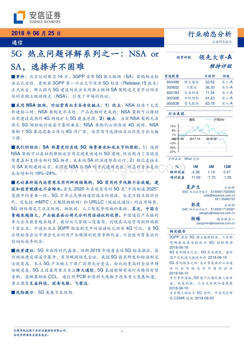 5G热点问题详解系列之一：NSAorSA，选择并不困难.pdf_第1页