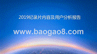 2019纪录片内容及用户分析报告.pptx
