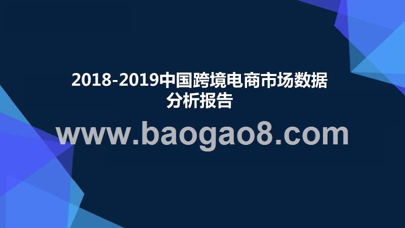 2018-2019中国跨境电商市场数据分析报告.pptx_第1页