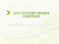 2018-2019中国PC单机游戏行业研究报告.pptx