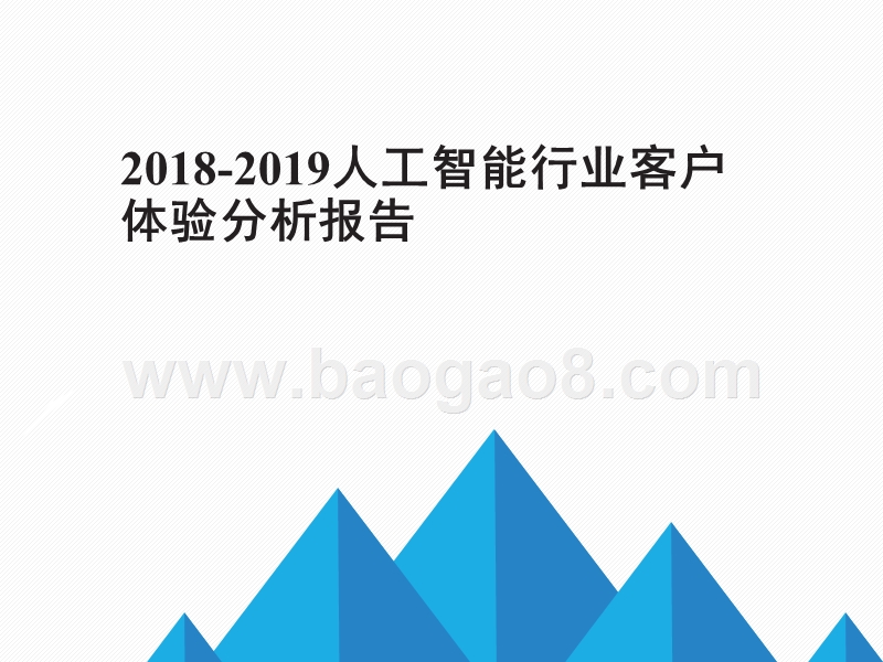 2018-2019人工智能行业客户体验分析报告.pptx_第1页