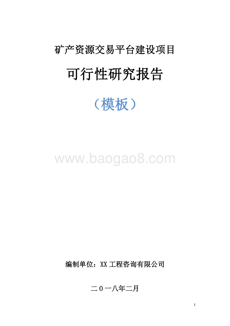 矿产资源交易平台建设项目可行性研究报告模板.doc_第1页