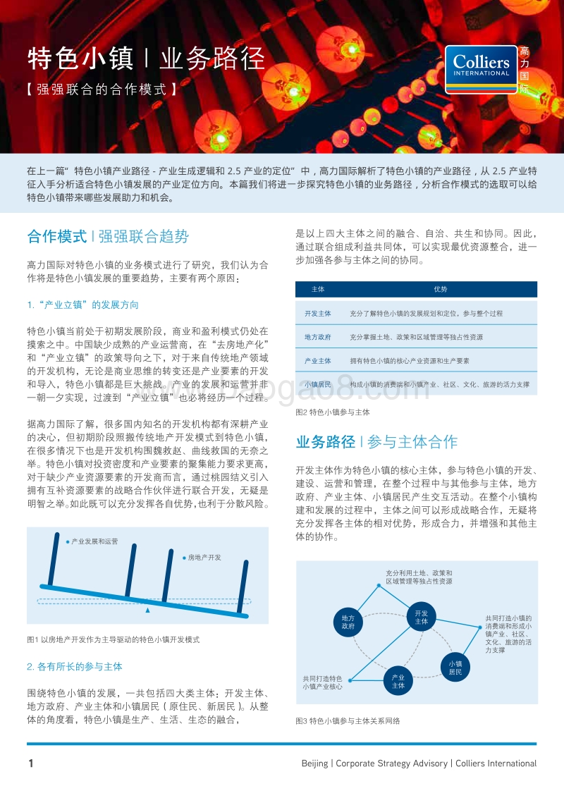 特色小镇强强联合的合作模式策略报告.pdf_第1页
