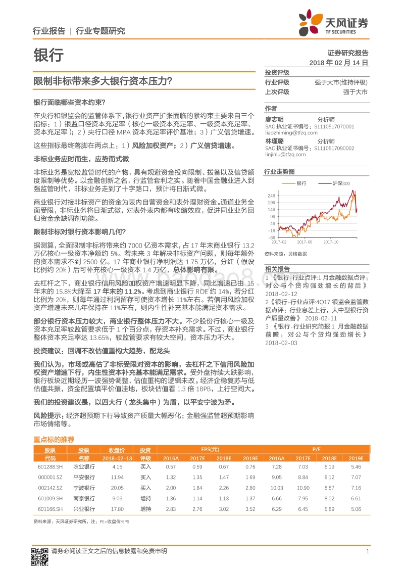 银行行业专题研究：限制非标带来多大银行资本压力？.pdf_第1页
