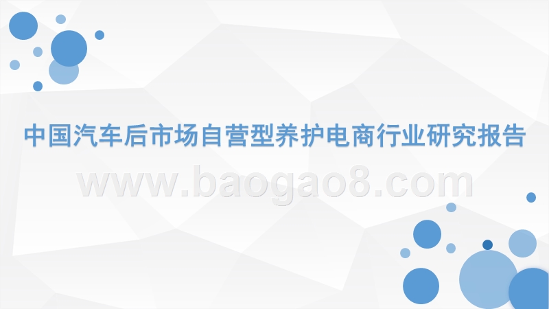 中国汽车后市场自营型养护电商行业研究报告.pptx_第1页